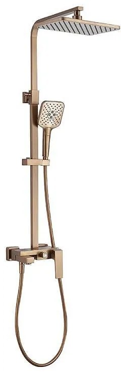 Душ система със смесител, пита, слушалка и шлаух 6891BRUSH ROSE GOLD, Inter Ceramic