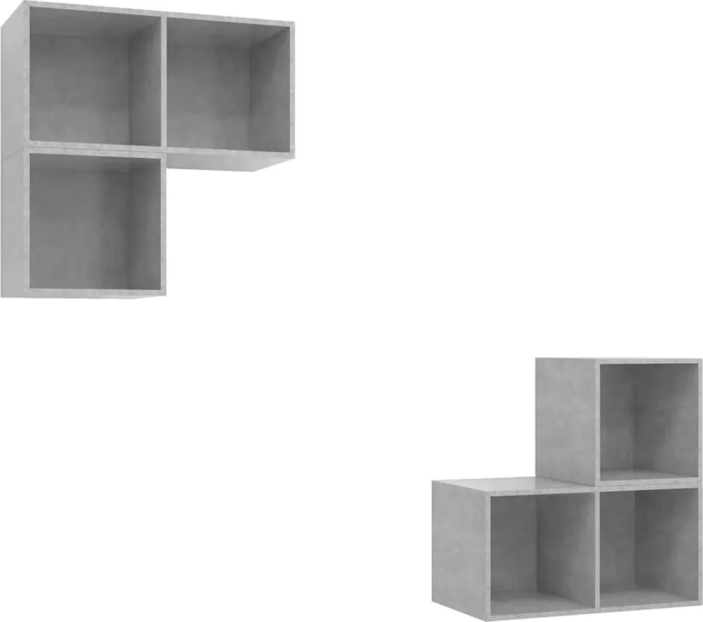 3079767 vidaXL Комплект ТВ шкафове от 4 части, бетонно сив, инженерно дърво