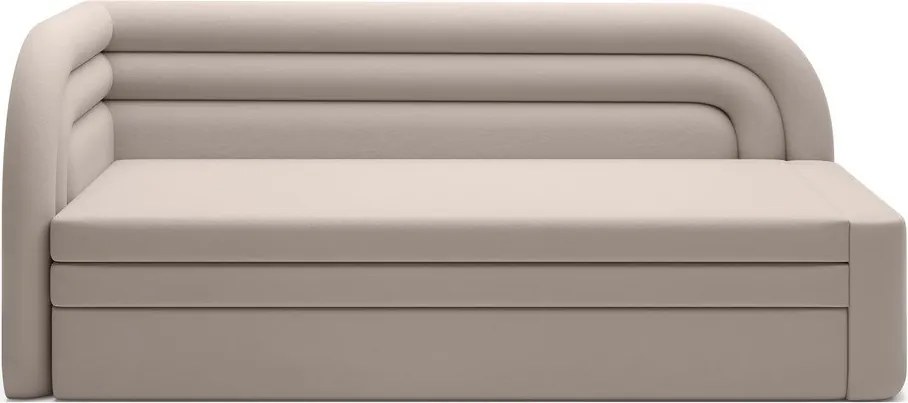 Бежов кадифен разтегателен диван с място за съхранение ляв ъгъл 223 cm Fabillo – ELTAP