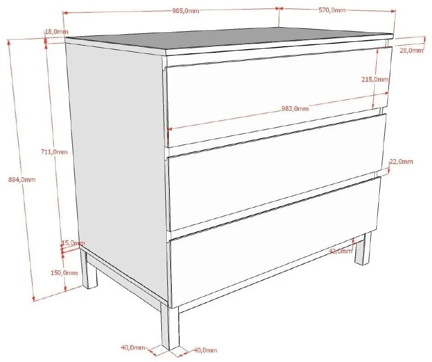 Бял детски скрин 99x89x57 cm Eva – Vipack