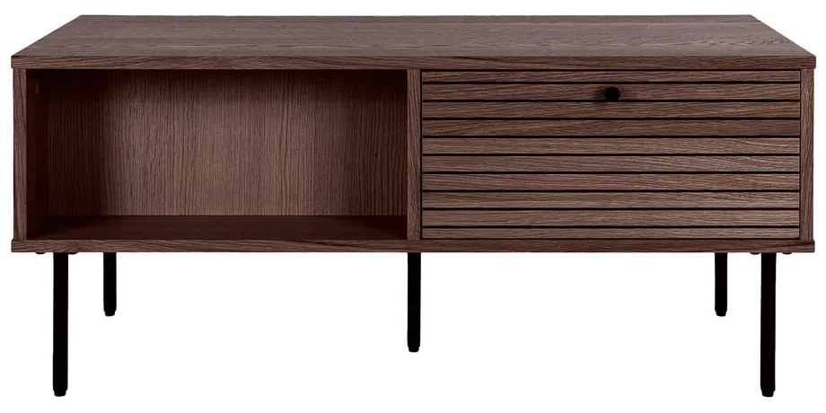 Тъмнокафява масичка за кафе от декор от дъб 50x100 cm Kyoto – House Nordic