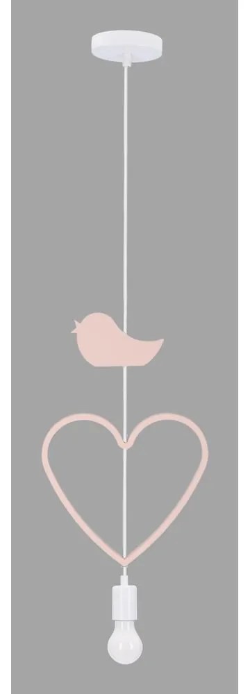 Детска лампа в бяло и розово с метален абажур Single - Candellux Lighting