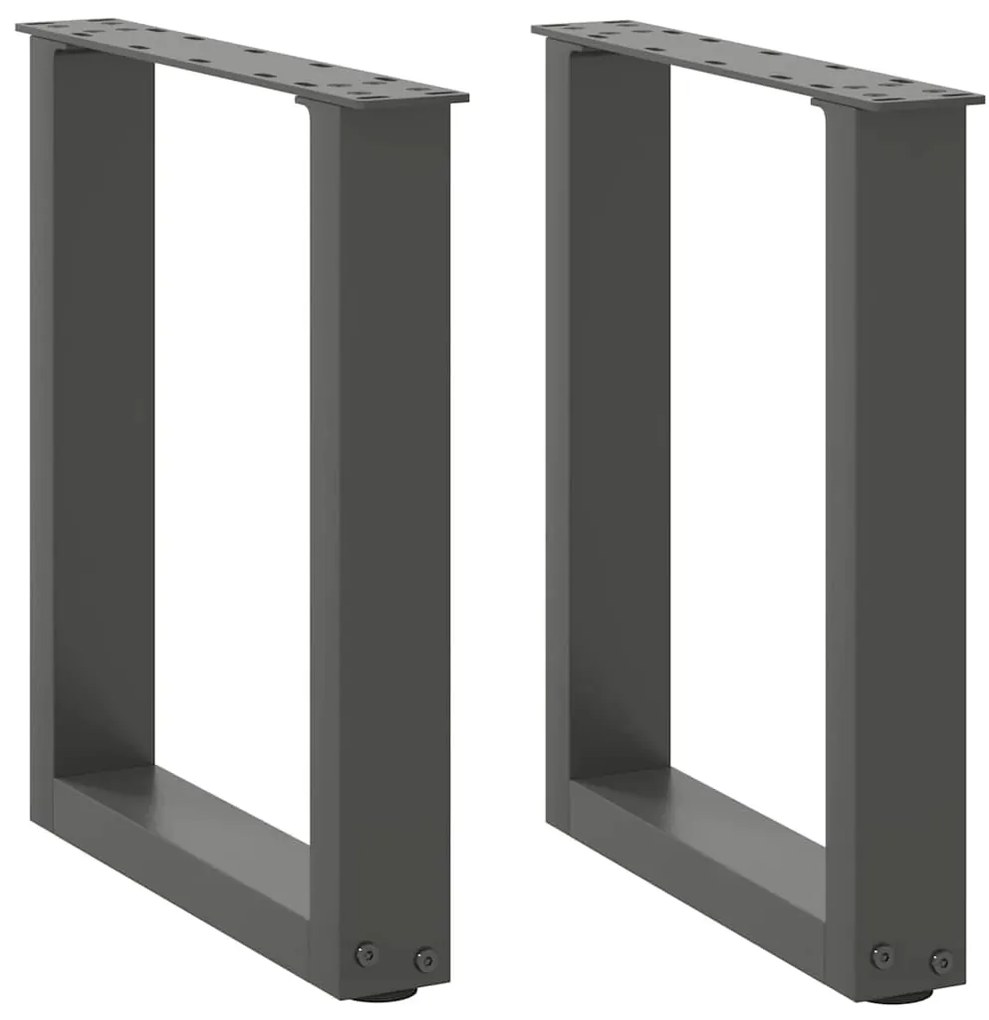 4013150 vidaXL Крака за масичка за кафе, U-образни, 2 бр., антрацит, 28 x (42-43) см, стомана