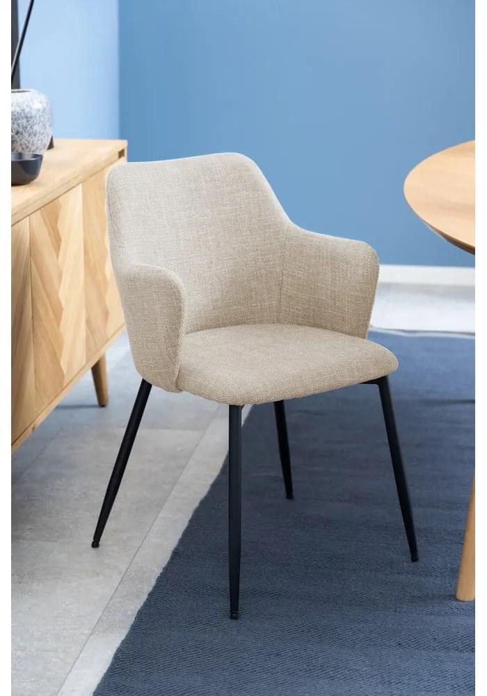 Кремави тапицирани трапезни столове в комплект 2 бр. Ilsa – Actona