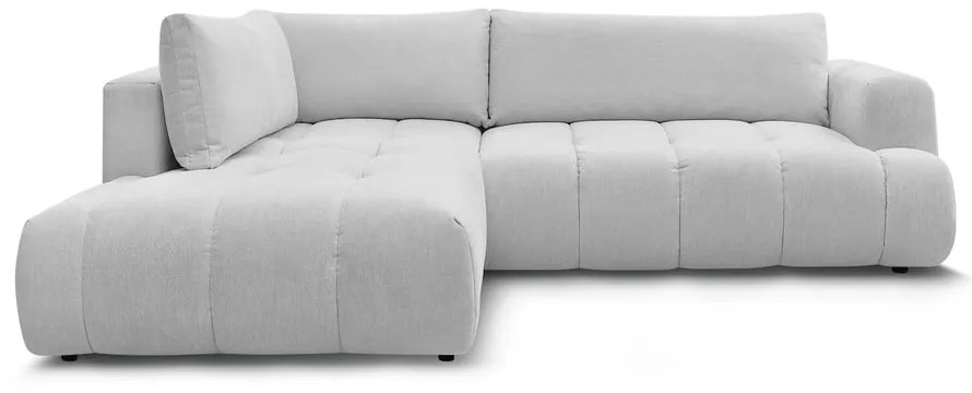 Светлосив сгъваем/с място за съхранение ъглов диван (ляв ъгъл/L форма) Fuji – Bobochic Paris
