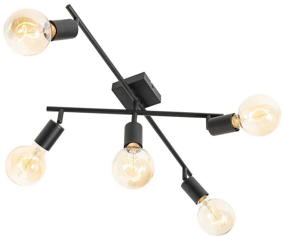 Модерен прожектор черен 5-светлина - Facil