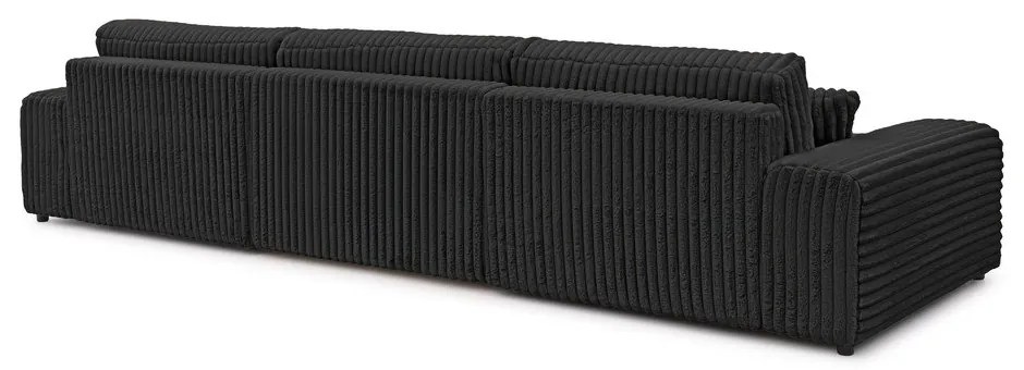 Тъмносив сгъваем/с място за съхранение ъглов диван от рипсено кадифе (U форма) Sarina – Ropez