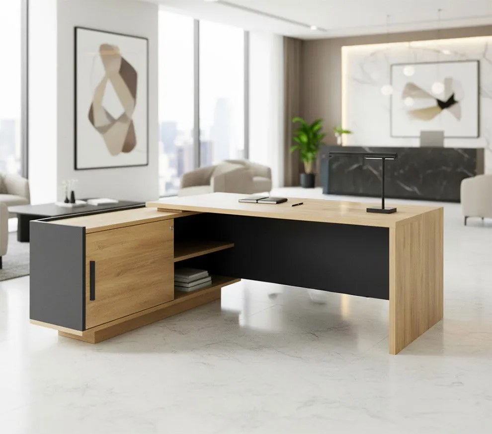 Ъглово бюро Marbrand-Left-Fusiko-Mavro-Дължина:200cm