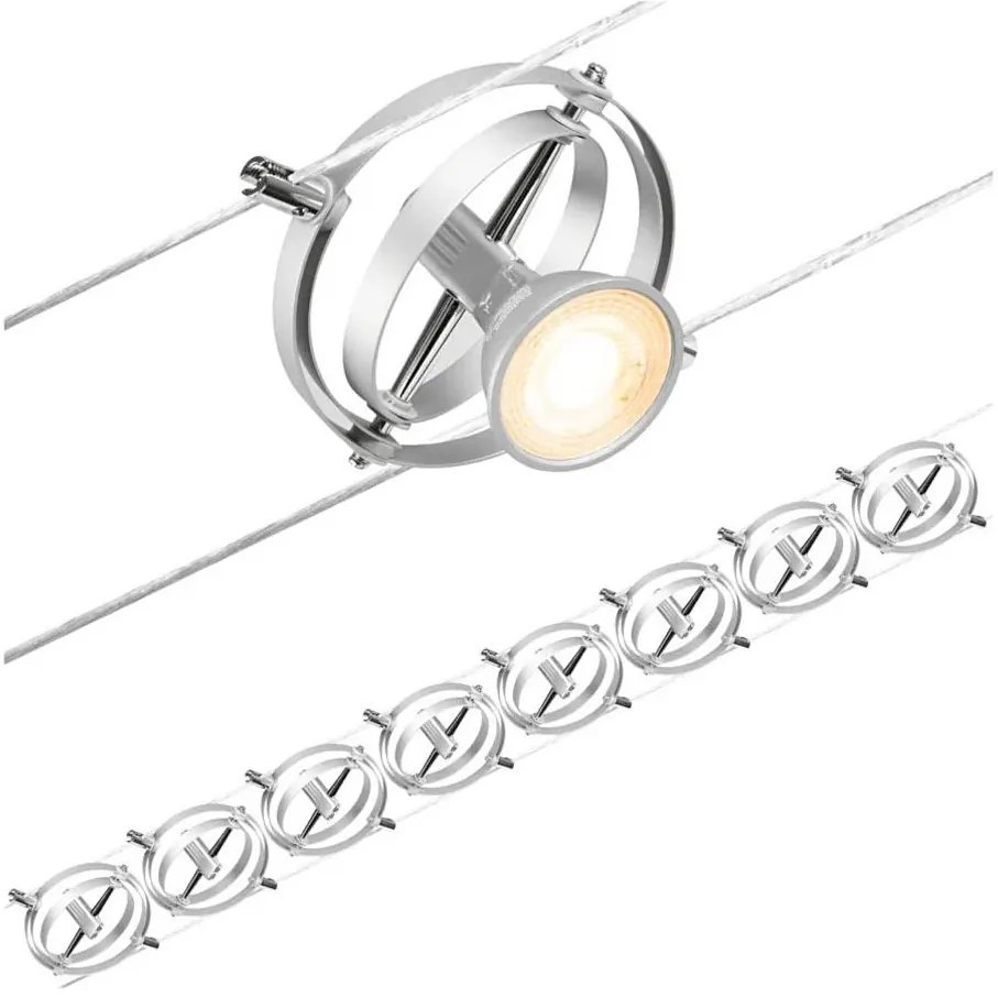 Paulmann 94490 - Комплект 8xGU5,3/7,5W прожектори CARDAN 230V мат хром