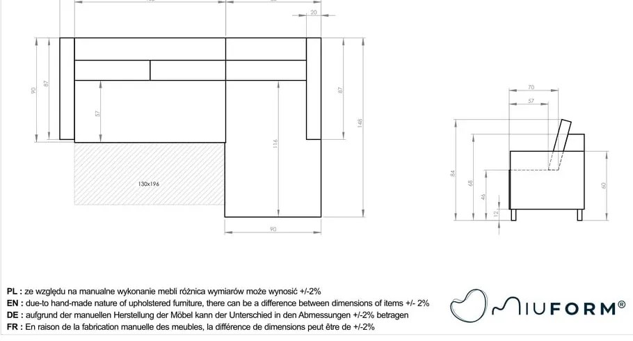 Оранжево-кафяв разтегателен ъглов диван от рипсено кадифе (десен ъгъл) Lofty Lilly – Miuform