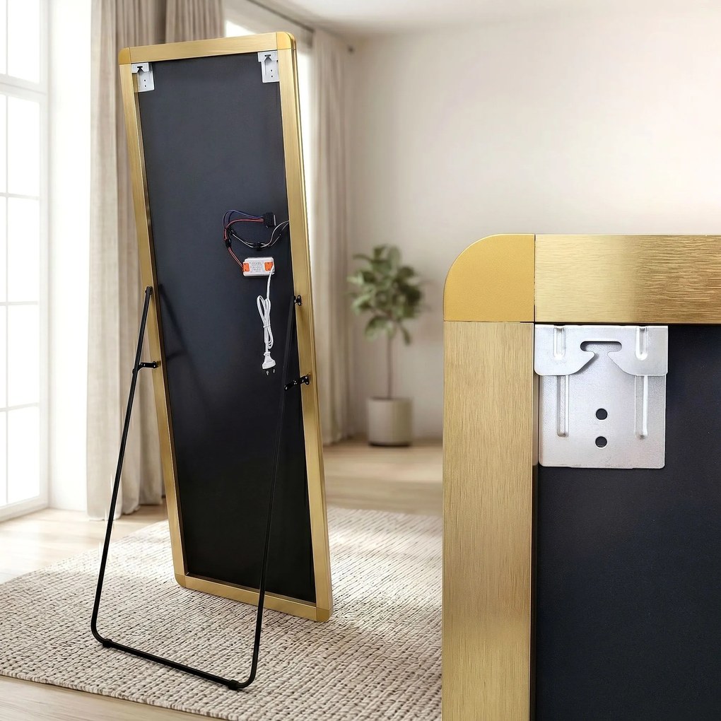 Огледало LED Classico 60x170cm Brush Gold