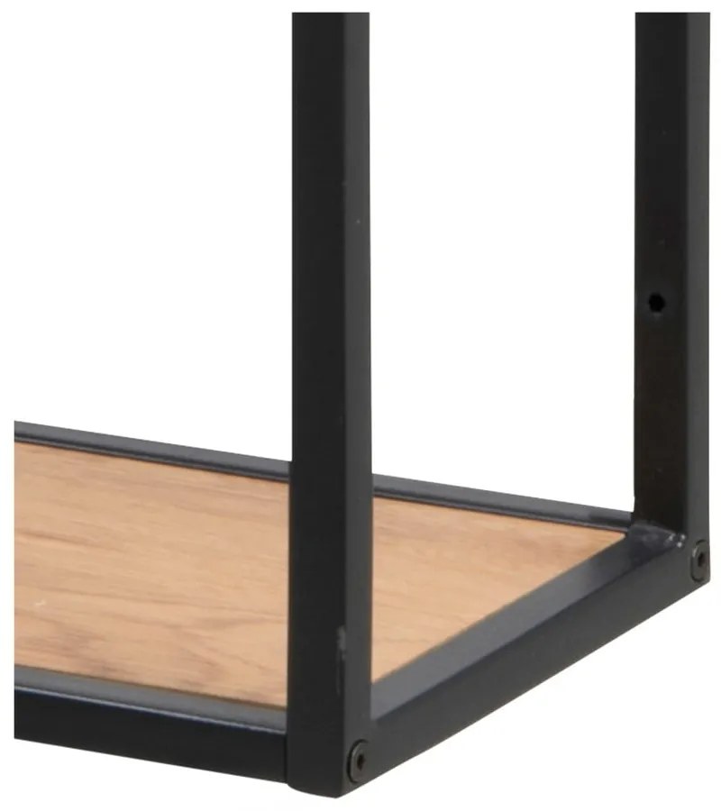 Черна/естествена стенна библиотека от декор от дъб 75x91 cm Seaford – Actona