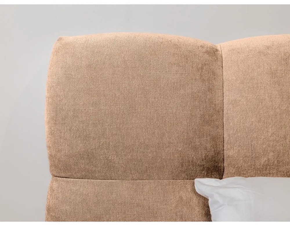 Светлорозово двойно тапицирано легло с включена подматрачна рамка 160x200 cm Kumo – Bobochic Paris