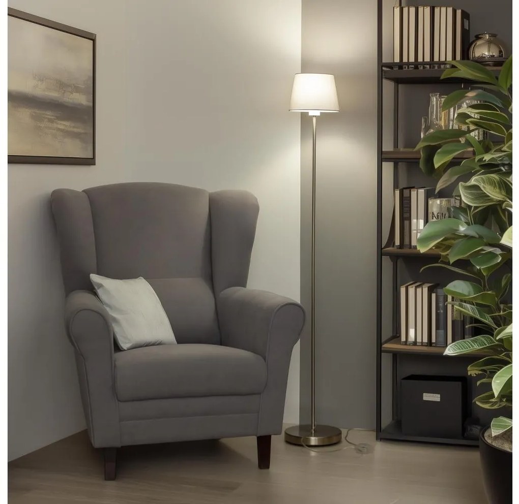 Brilagi - LED подова лампа CERIA 1xE27/40W/230V Ø 20,5 см сива/матов хром