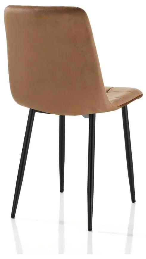 Светлокафяви кадифени трапезни столове в комплект от 2 броя Faffy - Tomasucci