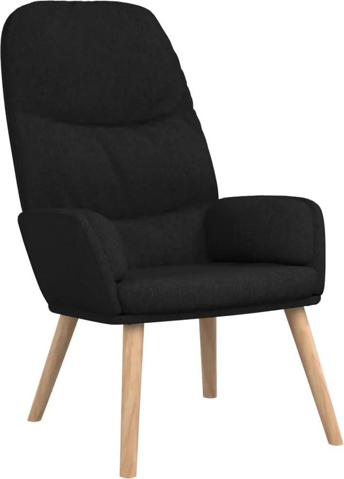 340996 vidaXL Стол за релакс, черен, текстил