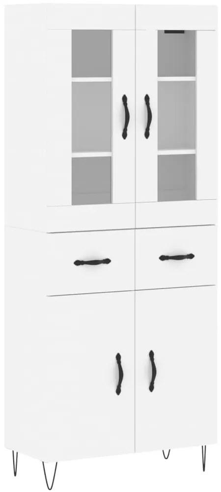 3198561 vidaXL Висок шкаф, бял, 69,5x34x180 см, инженерно дърво