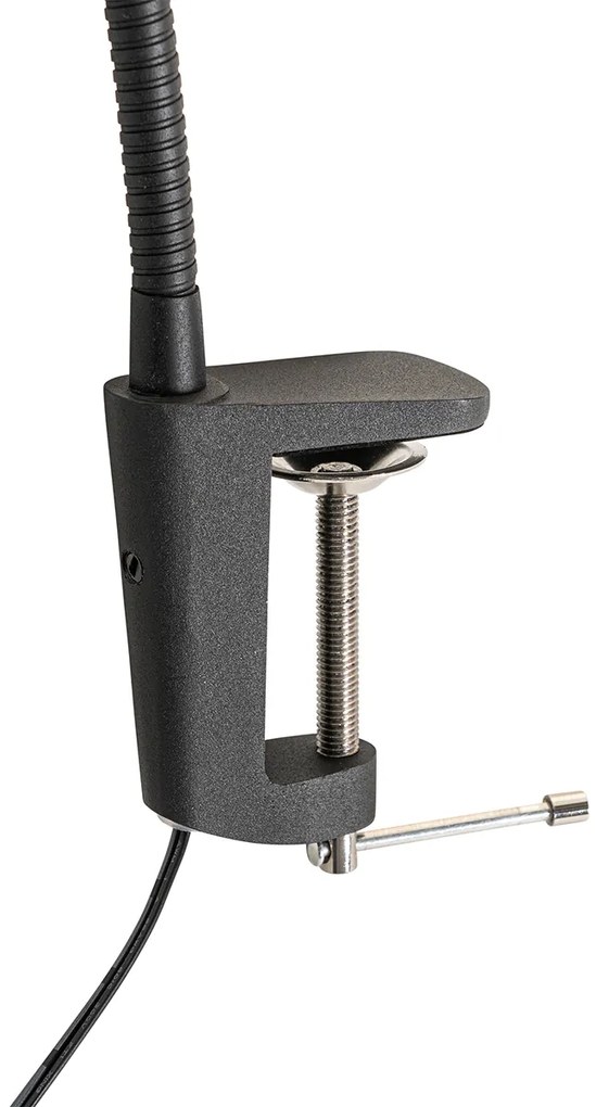 Скръцваща настолна лампа черна с LED с сензорен димер - Lionard