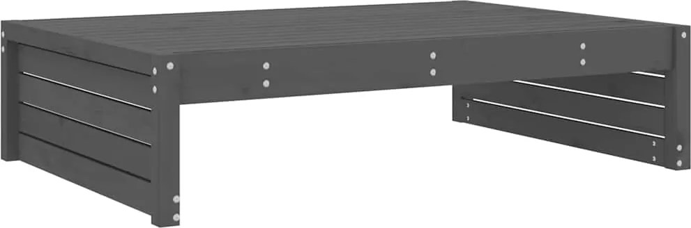 825753 vidaXL Градинска табуретка, сива, 120x80 см, борова дървесина масив