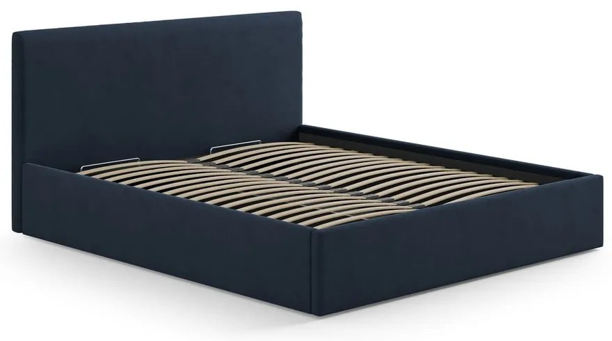 Тъмносиня тапицирана табла за легло 150,5x100 cm Remo – Micadoni
