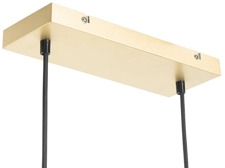 Дизайнерски висящ аплик златен с бяло стъкло 4-светлина - Aniek