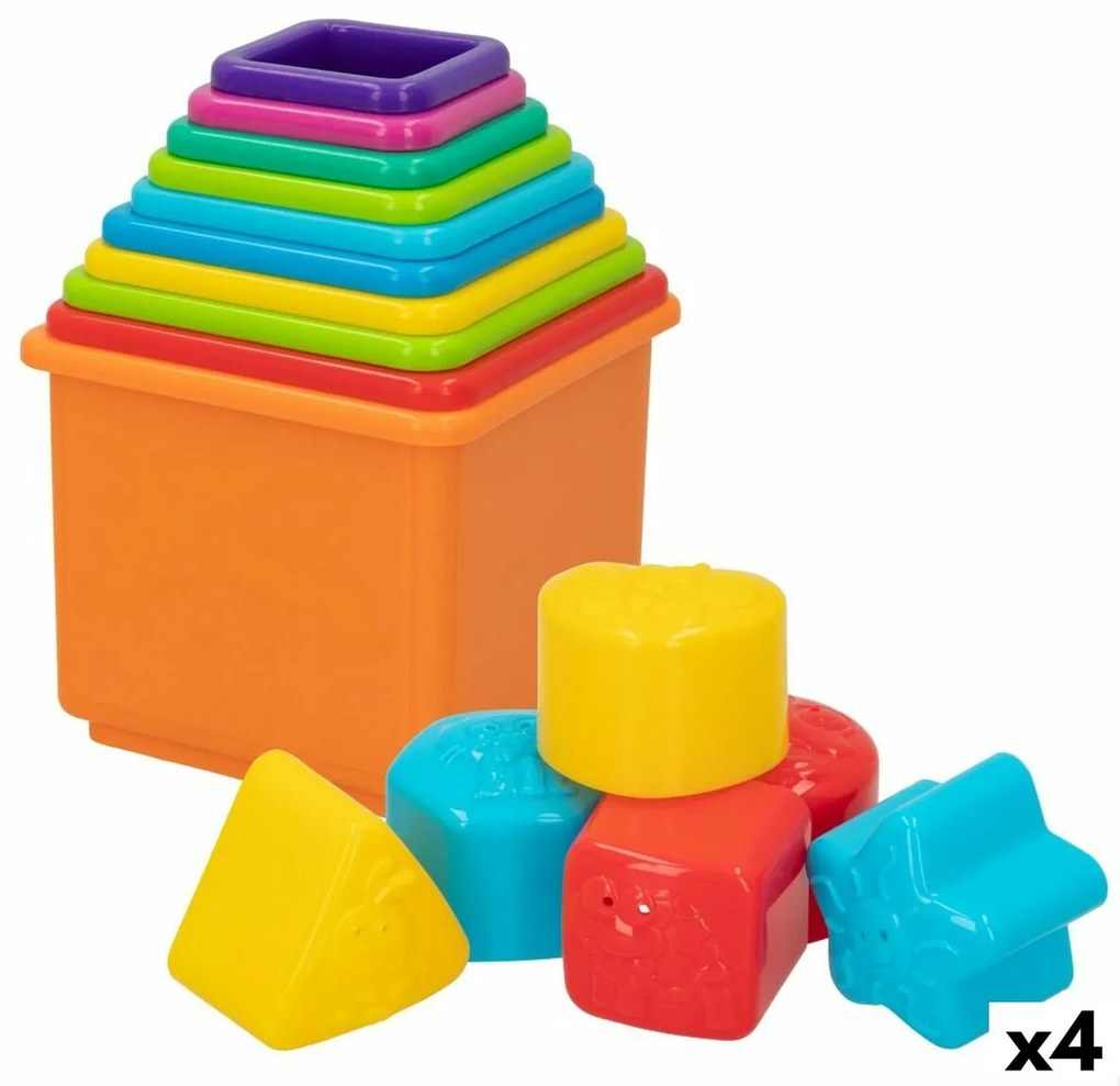 Блокчета за Подреждане PlayGo 10,5 x 9 x 10,5 cm 16 Части 4 броя