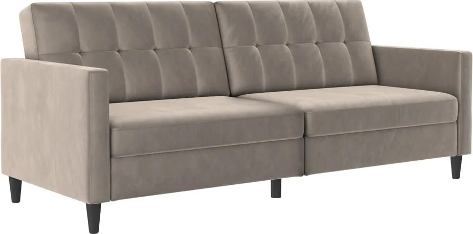 Бежов кадифен диван 203 cm Hartford – Støraa