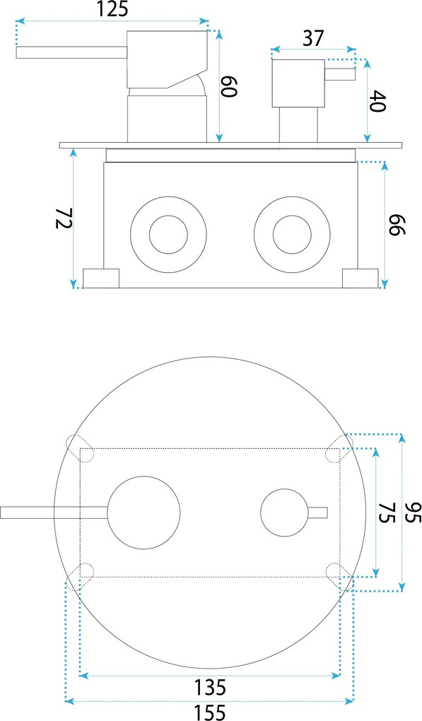 Душ система за вграждане Rea Lungo Diamond Copper