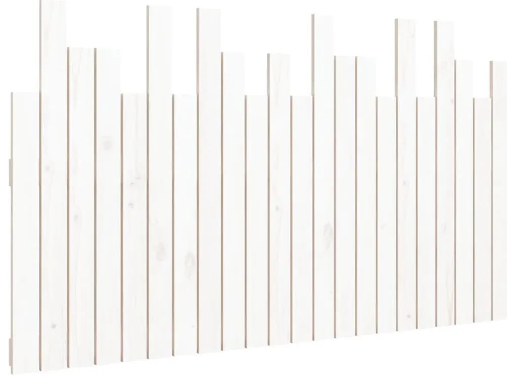 824819 vidaXL Стенна табла за спалня, бяла, 140x3x80 см, борово дърво масив
