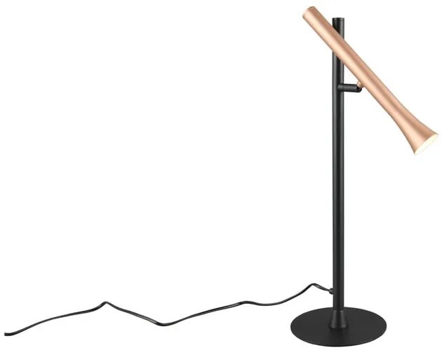 Черна и златна LED настолна лампа с метален абажур (височина 53 cm) Fiato – Trio
