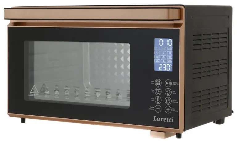 Мини фурна Laretti LR-EC3908, 2000 W, 45 л, 230C, Грил, Конвекция, LCD дисплей, Бронзов