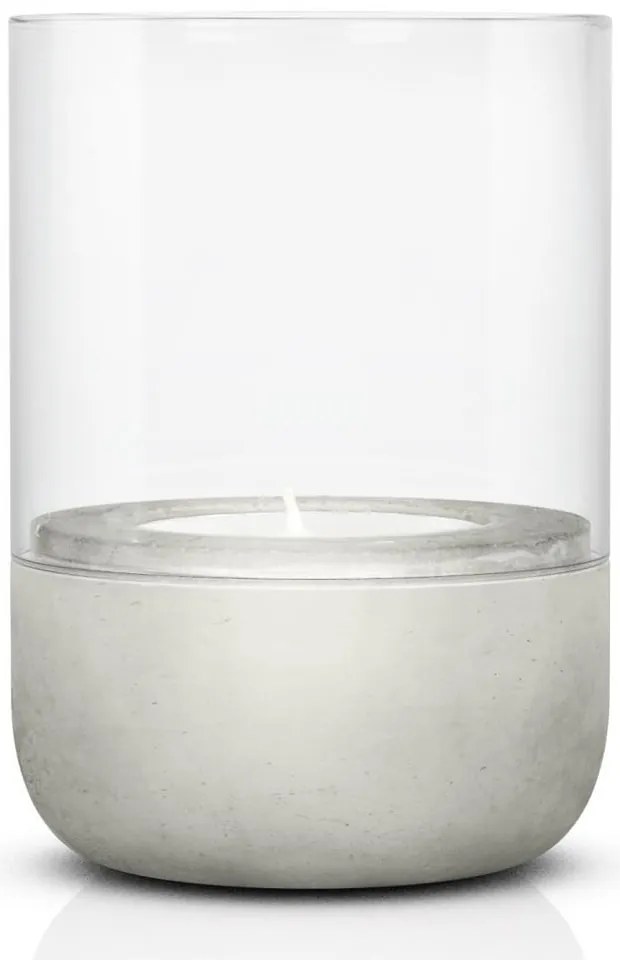 Стъклен свещник с бетонна основа - Blomus