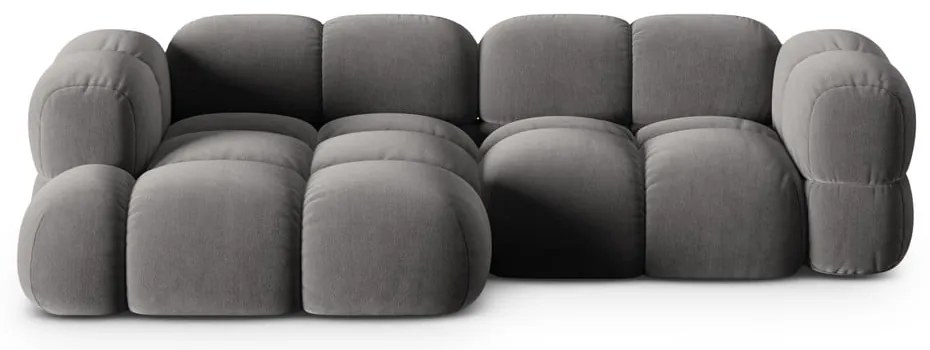 Сив кадифен ъглов диван (ляв ъгъл) Loretto – Cosmopolitan Design