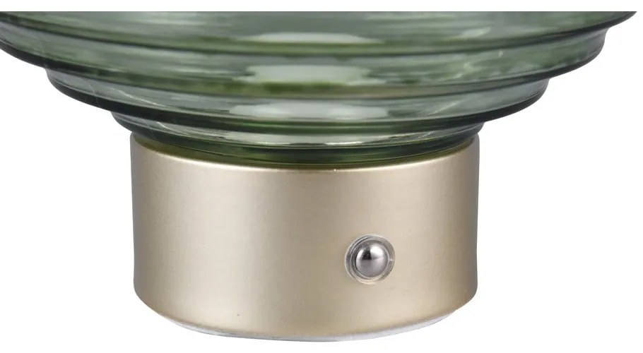 Димируема настолна LED лампа в зелено и златисто със стъклен абажур (височина 14,5 см) Earl - Trio