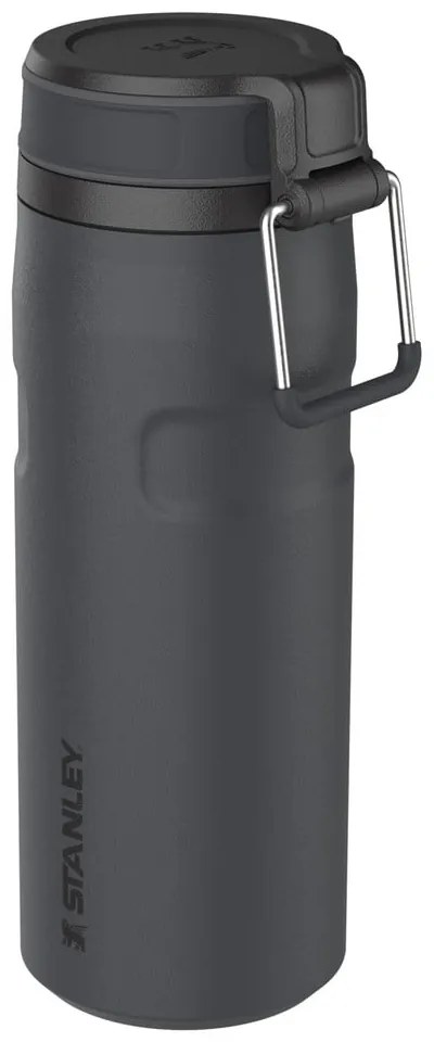 Черен термос от неръждаема стомана 470 ml IceFlow™ Bottle Twist Flip Black – Stanley