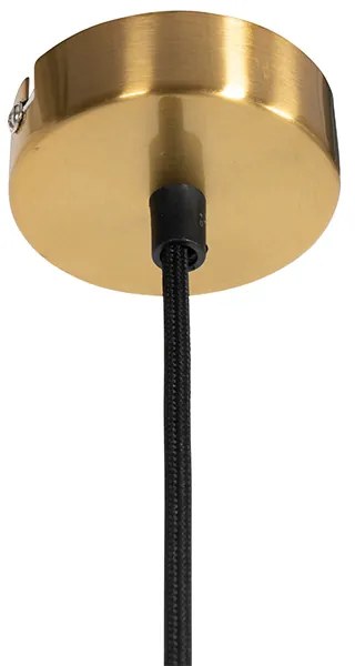 Висяща лампа ретро месинг с димно стъкло - Vidra