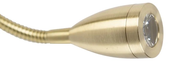 Стенна лампа в стил арт деко златиста с бял абажур - Brescia