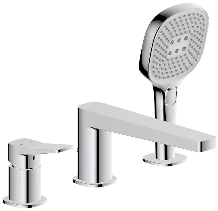 KFA Armatura 4525-210-00 - Смесител за вана за 3 отвора MALAGA, полирано хромово покритие
