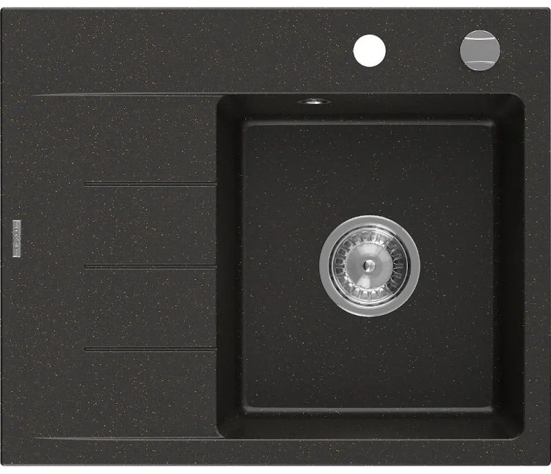 Mexen Ben гранитна мивка за вграждане с една камера и дренаж, дясна, 600 x 500
