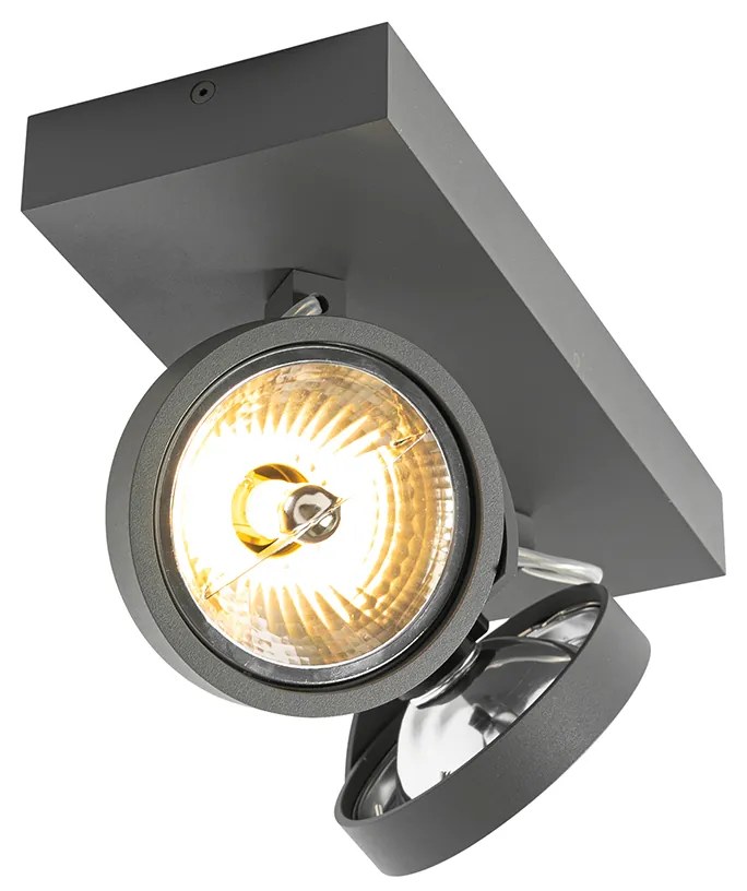 Дизайнерски прожектор сив регулируем 2-светлина - Go