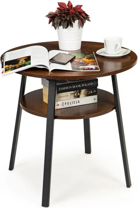 Масичка за кафе LOFT - метална конструкция, дървен декор