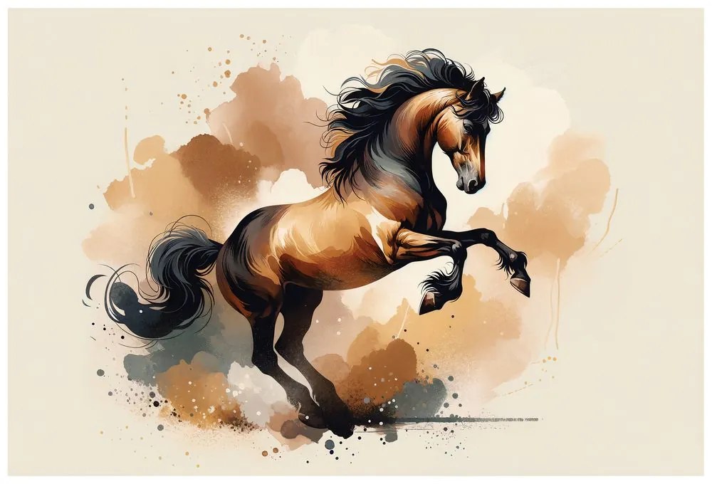 Тапет – Динамичен кафяв кон в движение