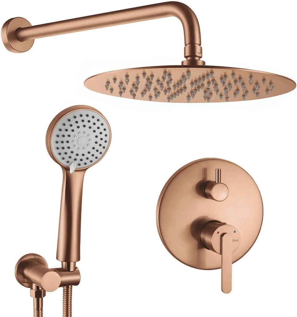 Душ система за вграждане Rea Ontario Brush Copper + BOX