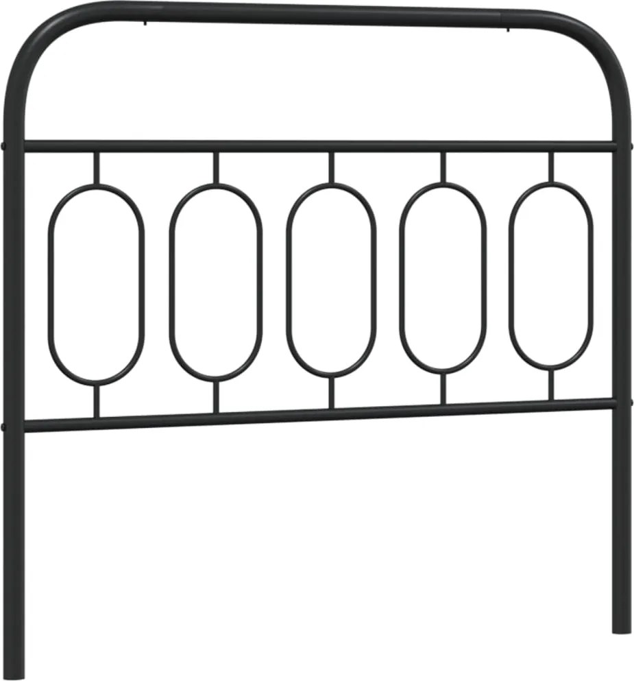 377146 vidaXL Метална резервна табла за легло, черна, 100 см