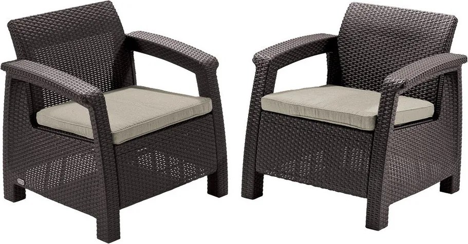 Кафяво градинско кресло Corfu – Keter