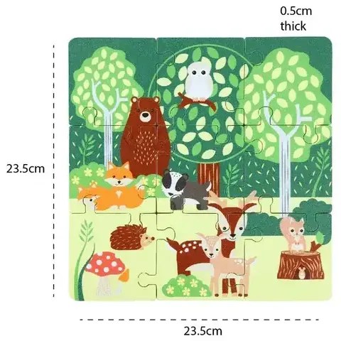 Дървен пъзел, горски животни