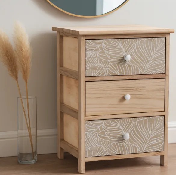 Комод LUIZA с 3 чекмеджета - бохо дизайн, 40 x 29 x 58 cm