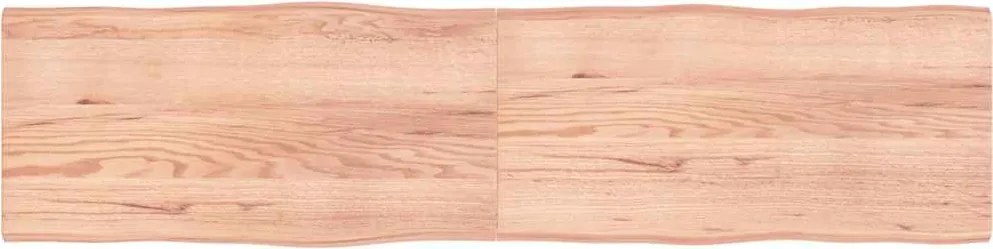 363982 vidaXL Плот за маса светлокафяв 200x50x(2-4) см обработен масивен дъб
