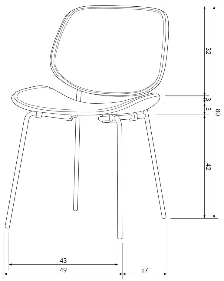 Черни трапезни столове в комплект 2 бр. от имитация на кожа Close In – WOOOD