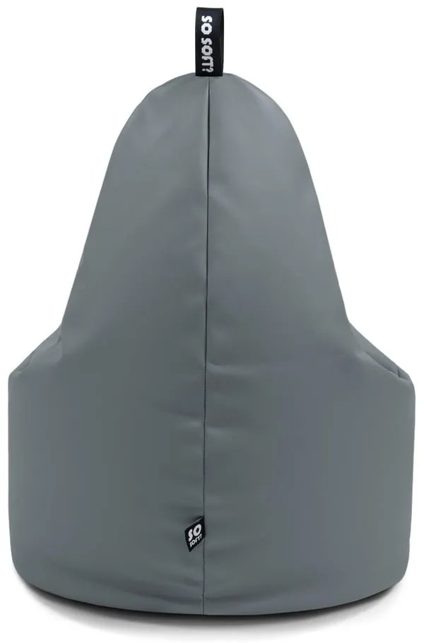 Сив пуф от изкуствена кожа Lull XL – So Soft?